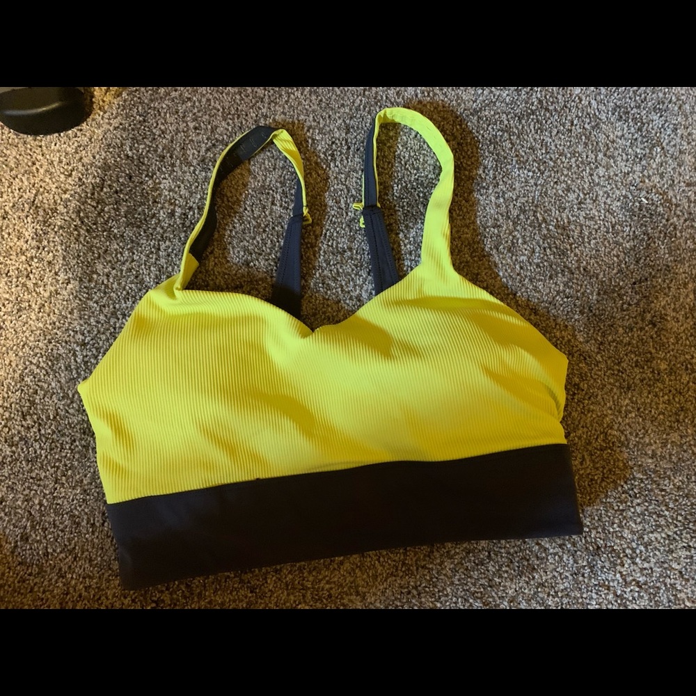 Zyia parallel luxe neon yellow adjustable sports bra size xxxl